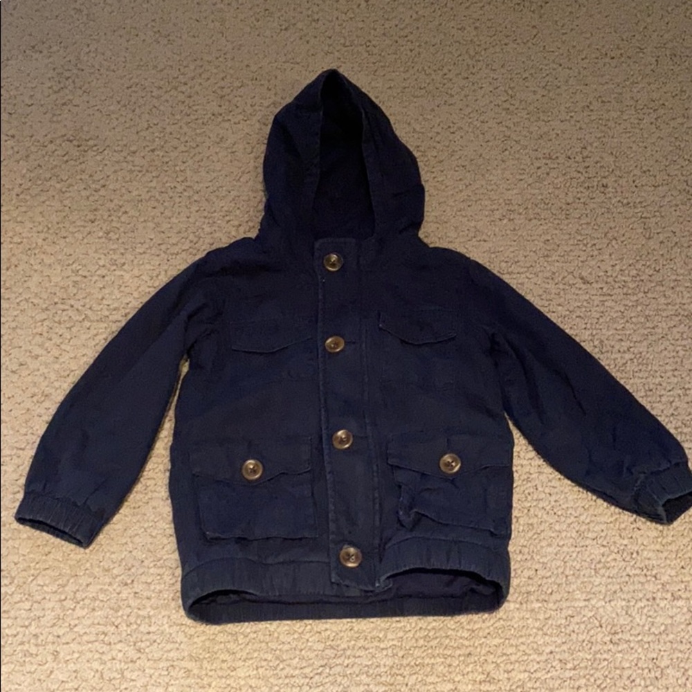 Old Navy Zip-Up Hooded Utility Jacket with Pockets-Size 4T